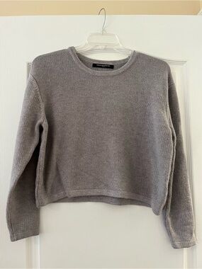 French Connection Light Gray Crewneck Knit Sweater